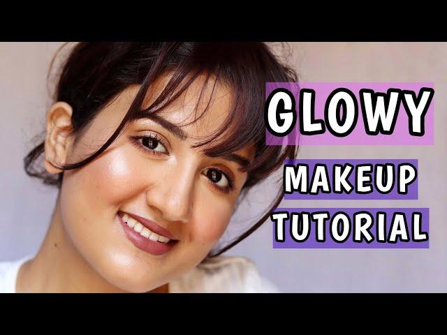 GLOWY Makeup Look with GLOSSY EYELIDS | Madhushree Joshi