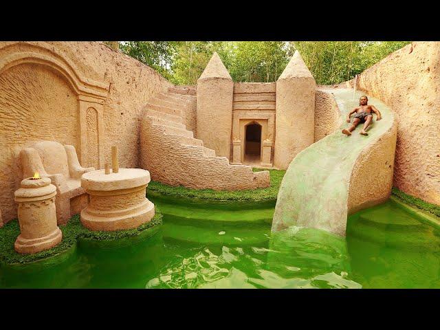 105 Days Building The Most Amazing Underground Water Slide Temple House