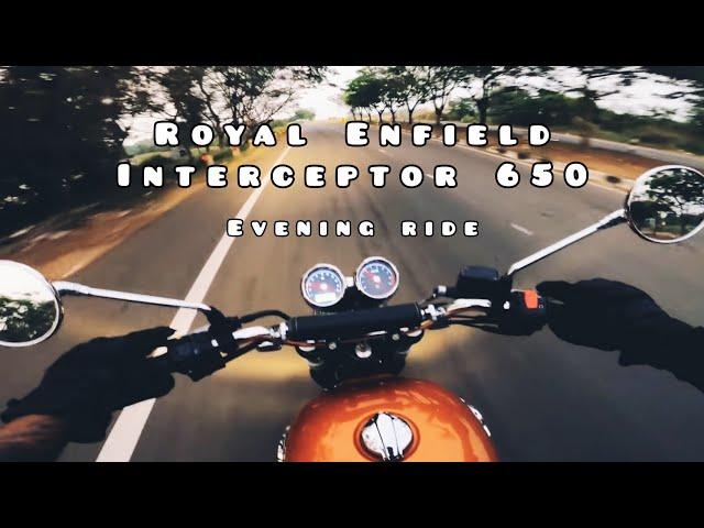 Royal Enfield Interceptor 650 orange crush evening ride [RAW onboard]