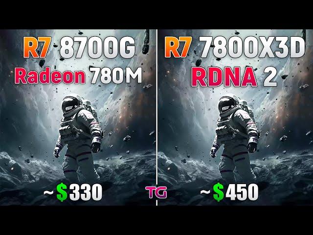 Ryzen 7 8700G (Radeon 780M) vs Ryzen 7 7800X3D (RDNA2) - CPU and iGPU Test