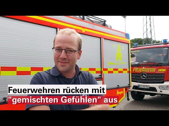 Kräfte der Freiwilligen Feuerwehr Pinneberg rücken nach der Flutkatastrophe zur Hilfe aus