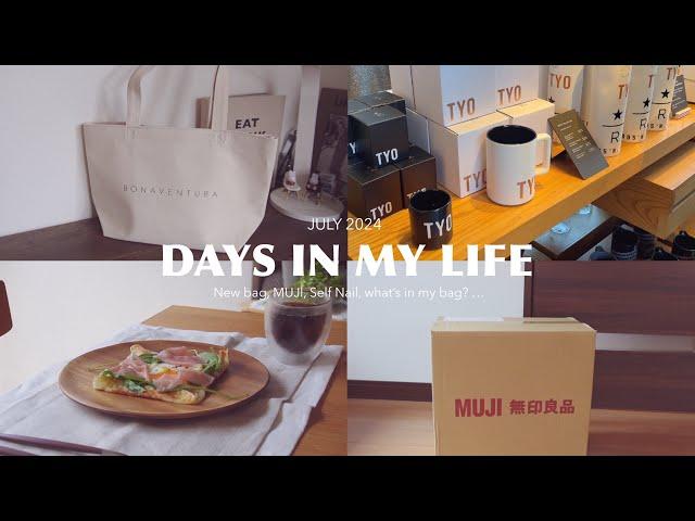 Daily life What's in my new bag, MUJI purchases Do my Gel nails,  going out, etc...