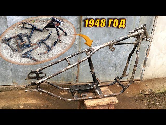 I Restored 1948 Harley-Davidson Wishbone Frame!