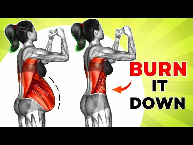 Best Weight Loss Exercises To Reduce Hanging Belly Quickly  30 minute STANDING Workout | 100%