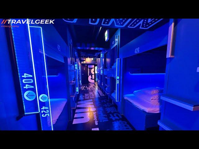 Trying $14 Capsule Hotel in Osaka Japan like TRON | Esports Hotel e-ZONe