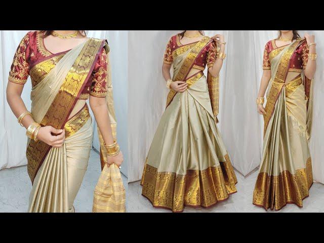 COTTON SILK SAREE DRAPING IN 3 STYLE|BEGINNERS SAREE DRAPING TUTORIAL|STEP BY STEP|HINDI