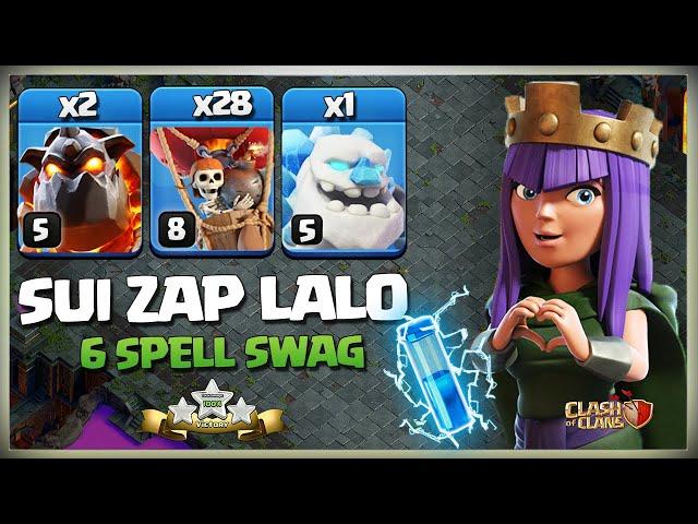 6 SPELL SWAG! TH12 ZAP LALO - Th 12 SUI LAVALOON - Best Th12 SUI LALO Strategy | 3 Star Attack Coc