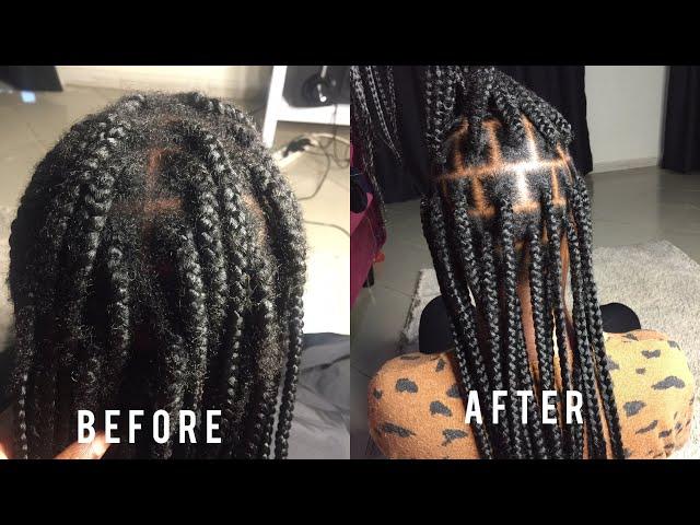 How to refresh old box braids, No  Re-braiding! #refreshing #boxbraids