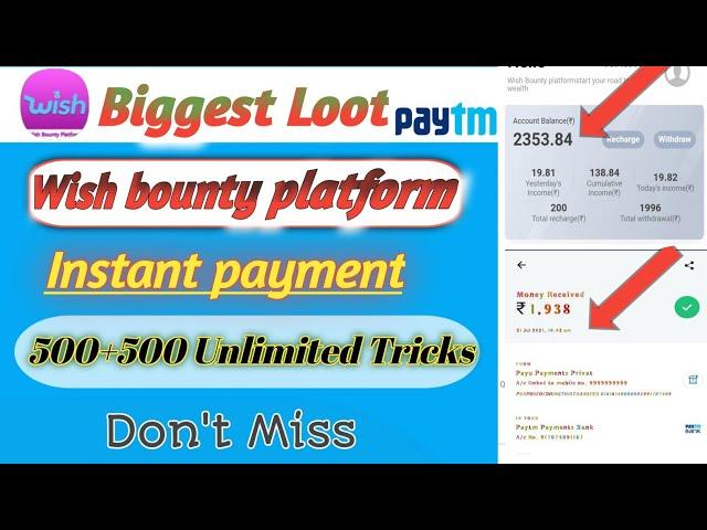 Wish bounty platform apps Full Prosess video!! New odder grabbing instant payment denebala apps!!
