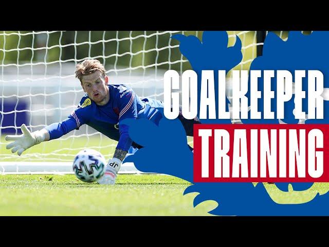 Pickford & Ramsdale v Henderson & Johnstone No Bounce Goalkeeper Training Challenge | England