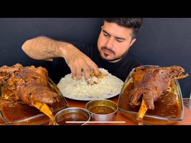 ASMR EATING SPICY 2 MUTTON LEG CURRY+WHITE RICE || REAL MUKBANG(NO TALKING)