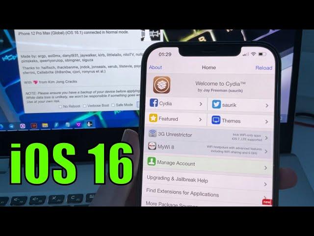 Cydia iOS 16 to 12 (JB by CheckRa1n Windows)