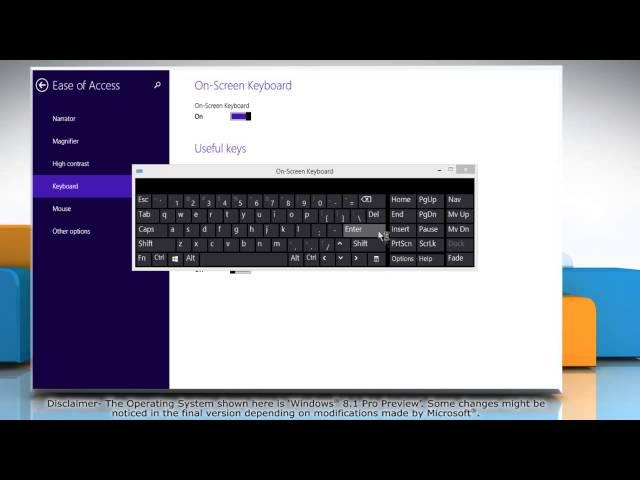 How to use Numeric key pad in On-Screen Keyboard  on Windows® 8.1: