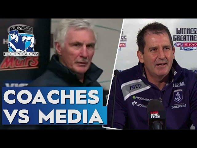 Most heated exchanges between coaches and media - Sunday Footy Show | Footy on Nine