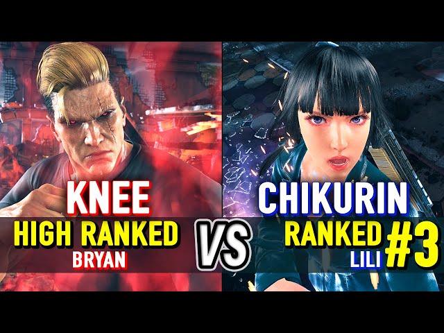 T8  KNEE (Bryan) vs CHIKURIN (#3 Ranked Lili)  Tekken 8 High Level Gameplay