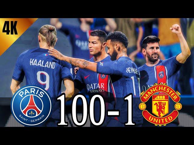 FC 24- MESSI RONALDO NEYMAR & MBAPPE | ALL STARS | MANCHESTER CITY 100-0 MANCHESTER UNITED #fc25