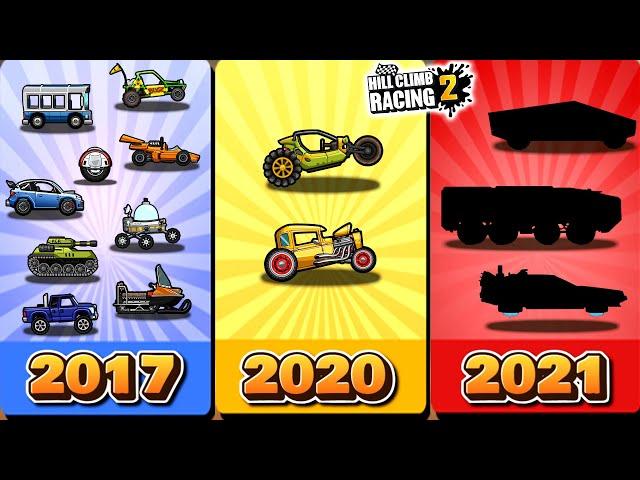 Hill Climb Racing 2 Vehicles Evolution 2016-2021