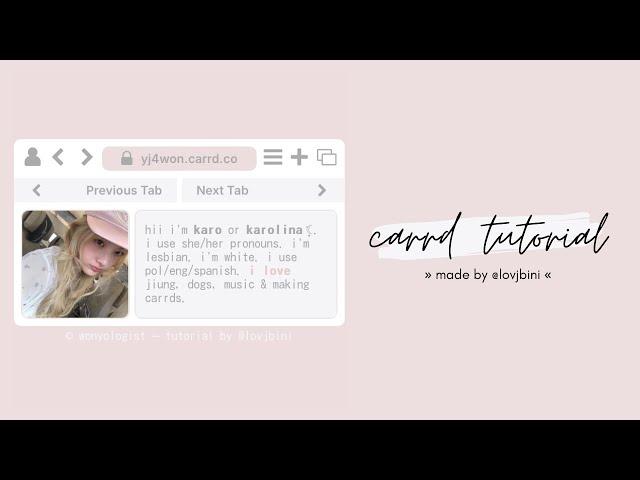 interactive & simple carrd tutorial — © wonyologist