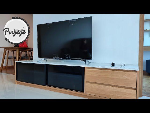 BUAT MEJA TV SLIDING ELEGAN DAN MASKULIN