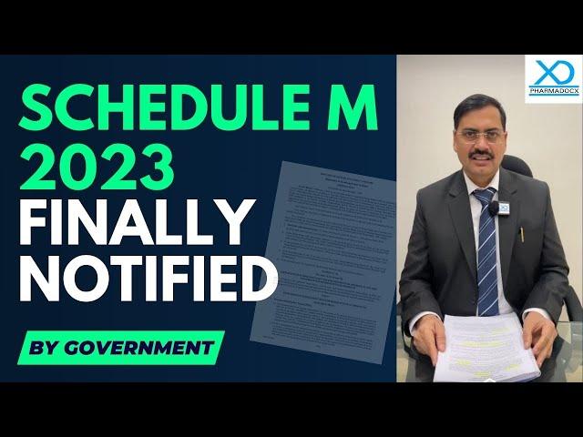 Schedule M 2023 for Pharma Factories Notified by Government -  Pharmadocx Consultants