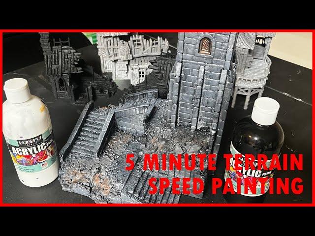 Quick EASY Tabletop Terrain Painting - 5 Minutes!