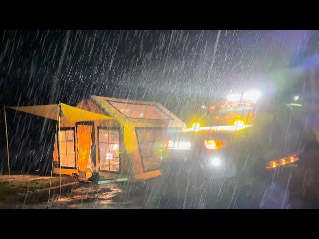 WE WERE CAUGHT IN THE RAIN IN OUR HIGHLAND CAMP