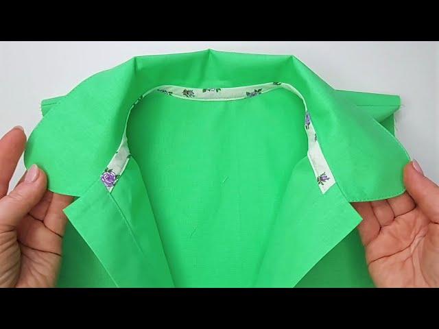 No overlock! Amazing collar sewing technique