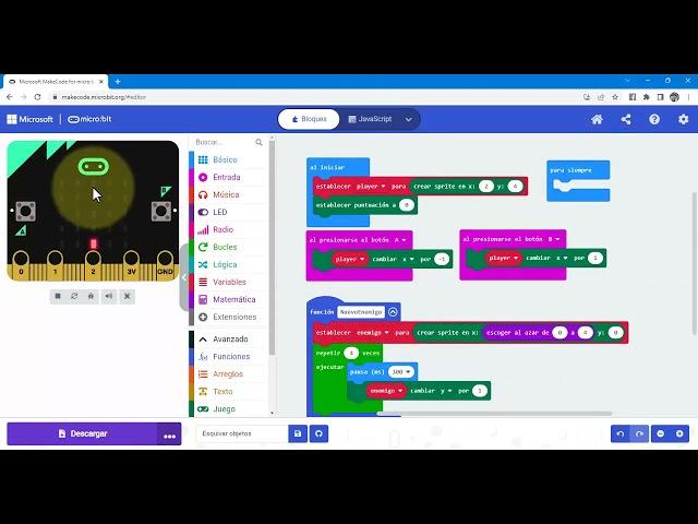 09 Microbit - Makecode crear juego de esquivar objetos