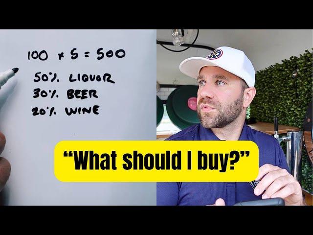 What should you tell your mobile bartending client to buy for inventory or alcohol?