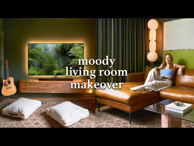 moody living room makeover *start to finish*