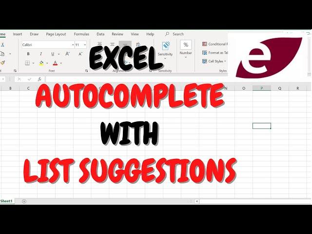 Excel Autocomplete And Suggestions From List