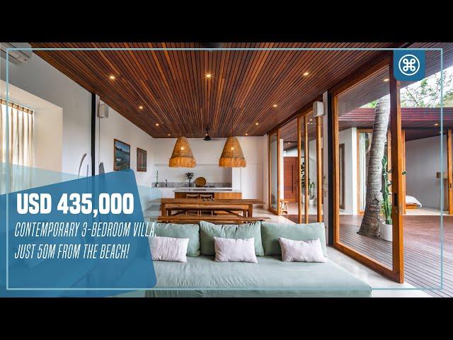 Contemporary 3-Bedroom Villa – just 50m from the beach in Seseh, Bali