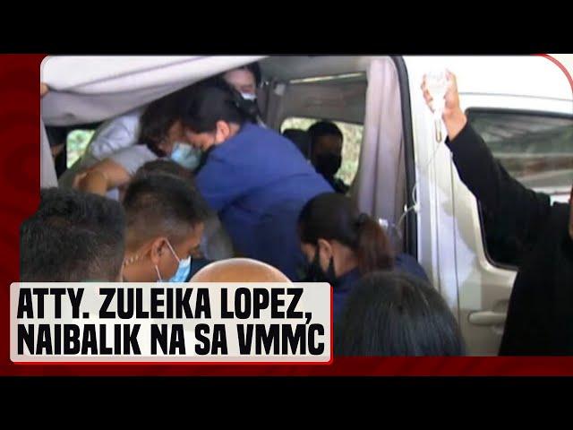 Pagbalik ni OVP chief of staff Atty. Zuleika Lopez sa Veterans Memorial Medical Center