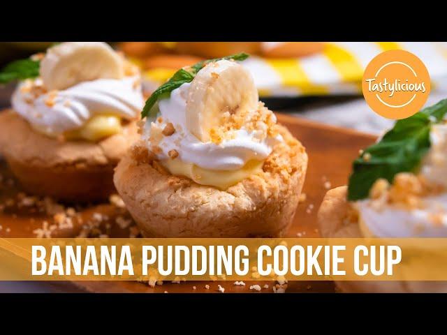 Tasty Banana Pudding Cookie Cup Recipe | Easy Dessert Recipes