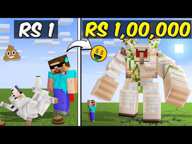 Rs1 vs Rs1,00,000 Giant Mob Build Battle in Minecraft