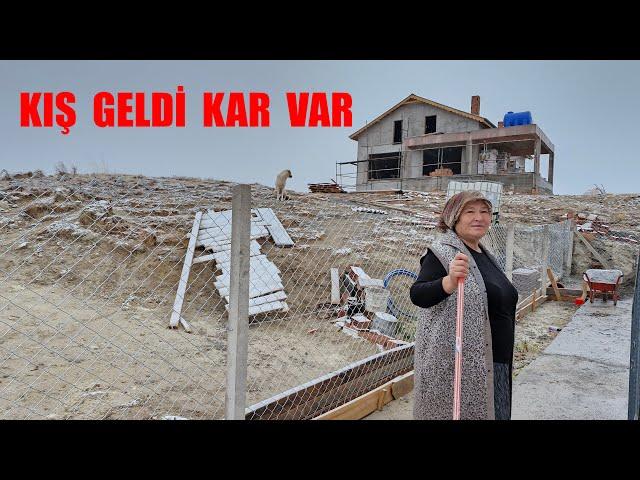 DOĞAL YAŞAM KÖYDE KARLI BİR SABAH KAR YAĞIYOR VE KAHVALTIMIZ