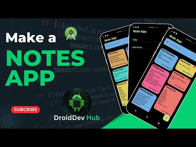 Make a Notes App in Android Studio using Room Database  2024 | JAVA