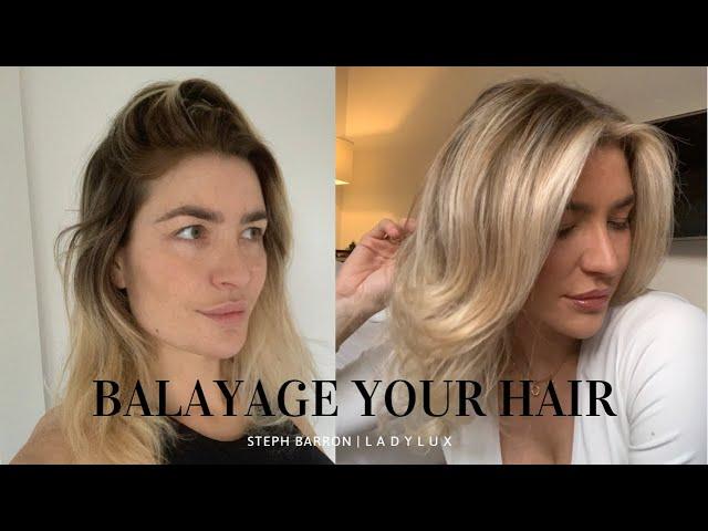 HOW TO FACE FRAME & BALAYAGE YOUR HAIR AT HOME ONLY USING 16 FOILS | REDKEN | STEPH BARRON