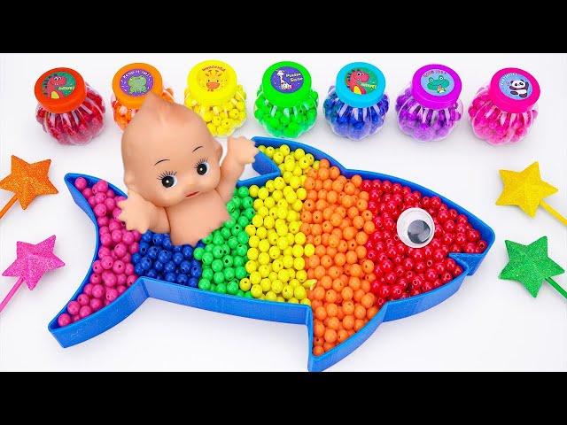 Satisfying ASMR | How to make DIY Rainbow Slime Shark Bathtub FROM Mixing Funny Candy & Make Up