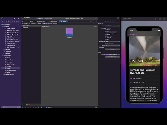 SwiftUI Setting an AccentColor for SpacePod 26