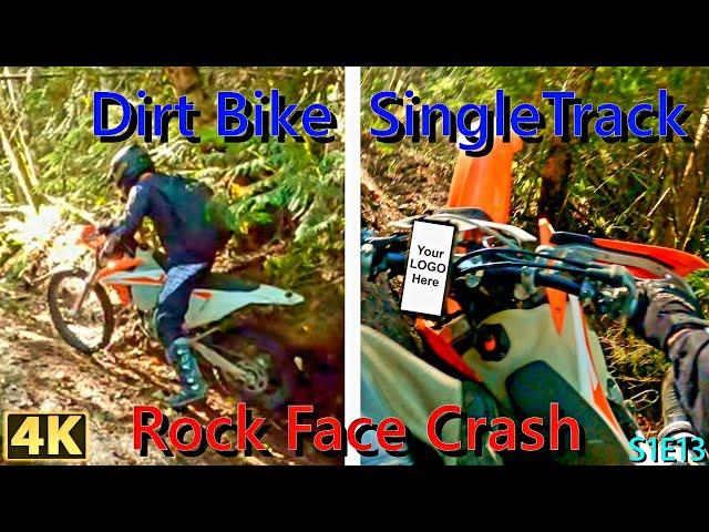 Dirt Bike Enduro Track Rock Face Crash S1E13 in 4K