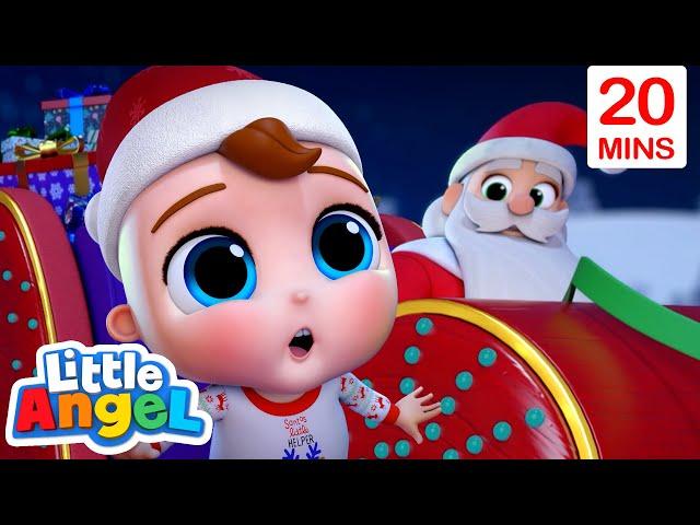 Look! It's Santa! | Christmas Songs for Kids | Little Angel | Moonbug Christmas Kids!