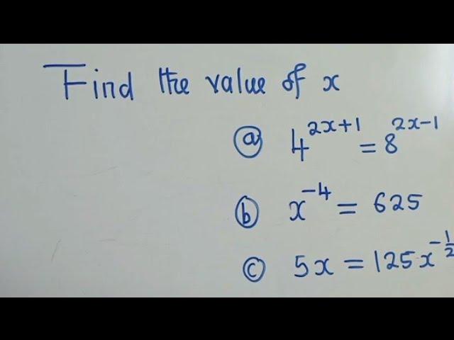 Equations involving Indices