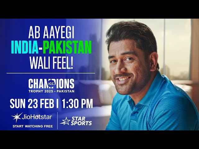 MS Dhoni calls YOU to cheer for  in #INDvPAK!  #ChampionsTrophyOnJioStar SUN 23 FEB, 1:30 PM
