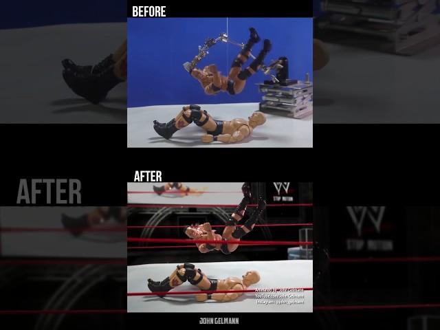 BEFORE AFTER : THE ROCK PEOPLE'S ELBOW TO STONE COLD - WWE STOP MOTION #SHORTS