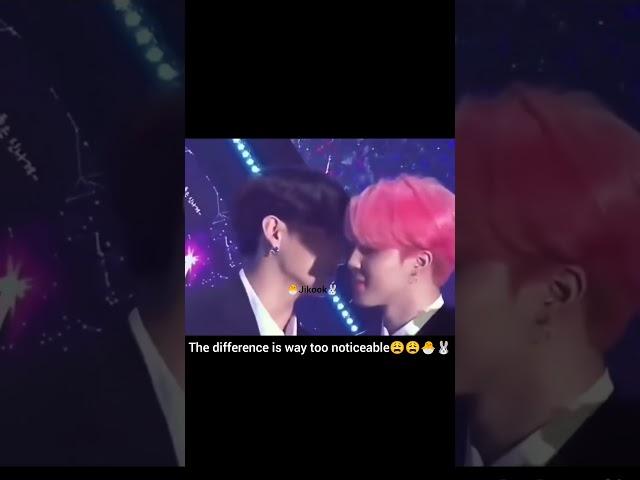 The difference is way too clear #bts #jungkook #jimin #jikook #kookmin #jikooklovers #jikookbusan