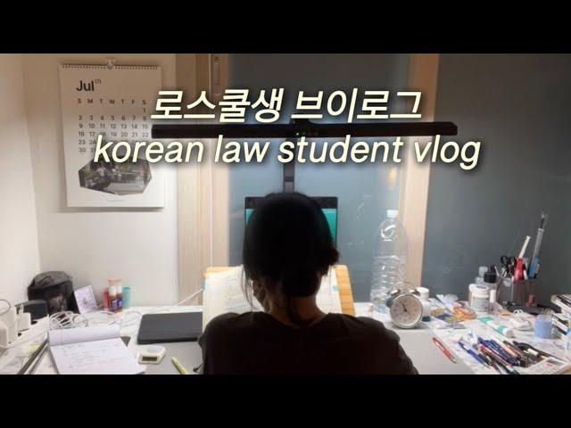 eng sub) 로스쿨생 브이로그 (korean law student vlog) :: 여름방학 공부 일상, 형법 어려워, 집밥 (studying law, cooking)