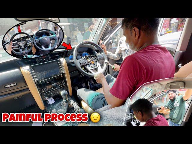 Installing Land Cruiser steering wheel in Fortuner was not easy  @ishanpreetsingh8777