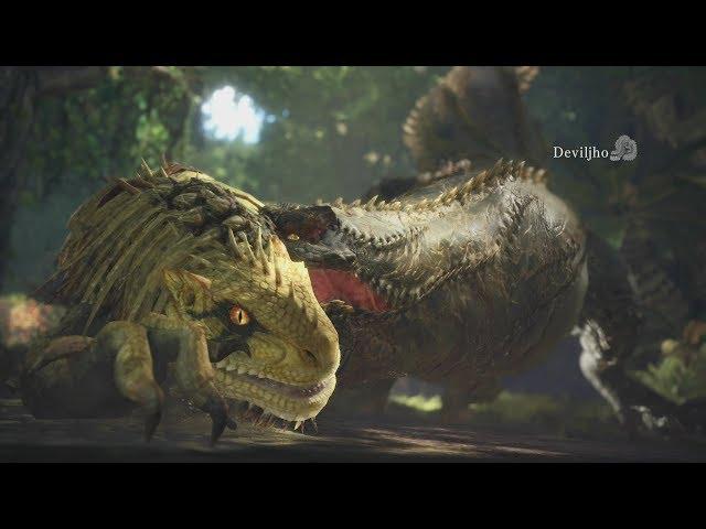 Monster Hunter World: Deviljho Boss Fight (with Cutscene!) - Solo / Long Sword