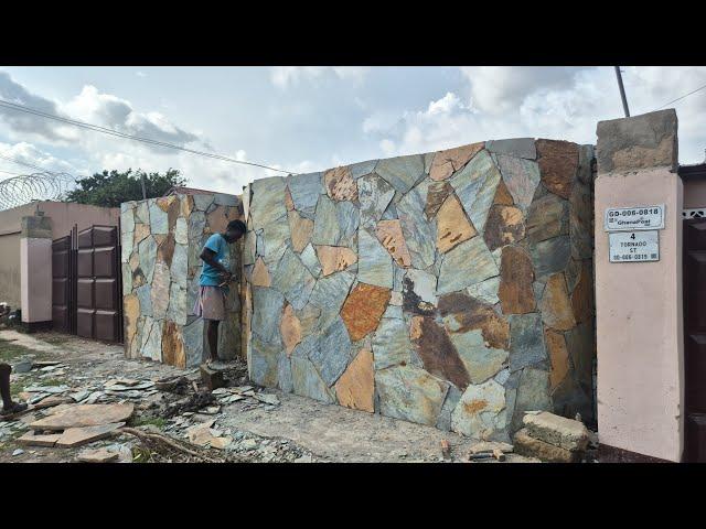 Building in Ghana  Old House transformation using Tarkwa natural stones